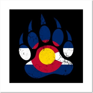 Colorado Flag Bear Claw Art Design Posters and Art